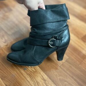 Black Leather Ankle Boots